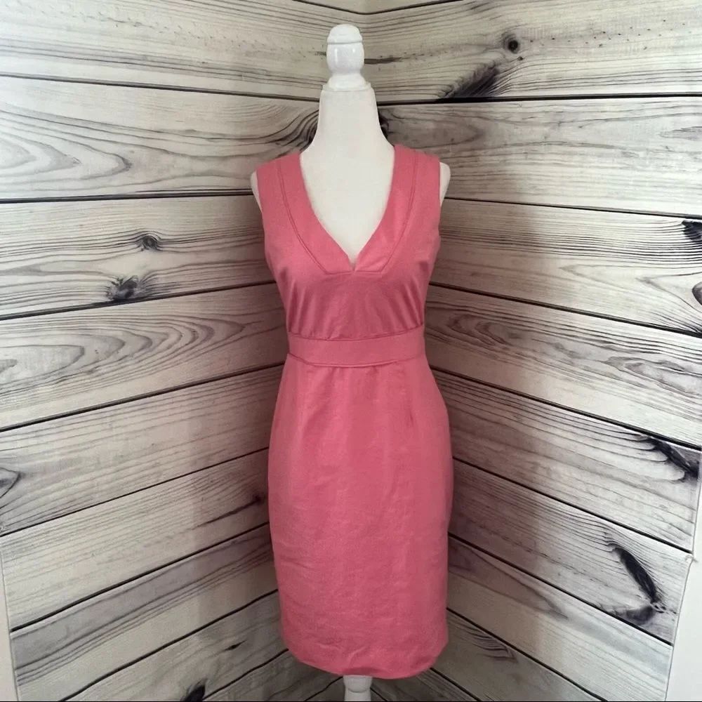 J. Crew Vintage Pink V Neck A-Line Sleeveless Dress Size 2